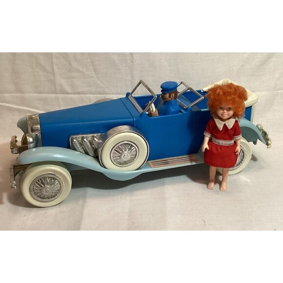 Little Orphan Annie Doll & Limousine Knickerbocker 1982 Duesenberg Blue Car - Picture 1 of 16